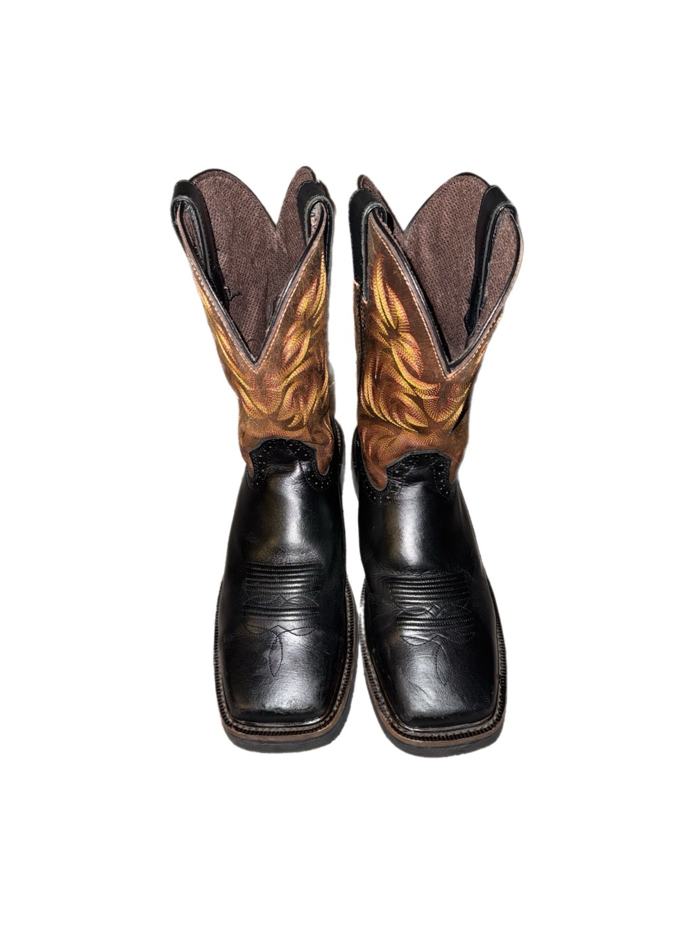 Men's “Justin” work steel toe Black and Brown Western Cowboy Boots size 12
